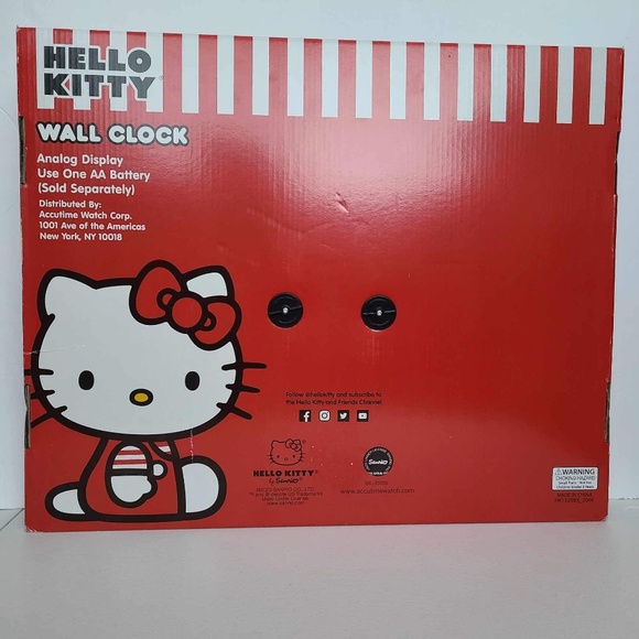 Hello Kitty Large Wall Clock 20in Analog Display One Double A Battery Brand New - Picture 7 of 11